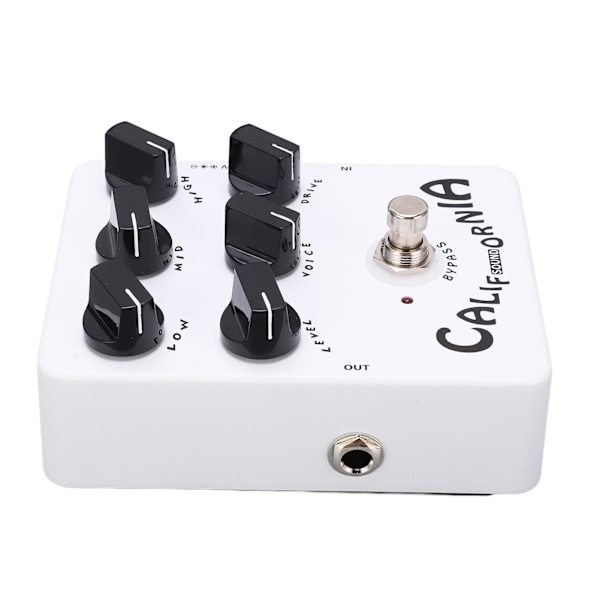 Høyttalersimulator-effektpedal i metall, hvit, elektrisk gitarpedal JF-15 Full Distortion