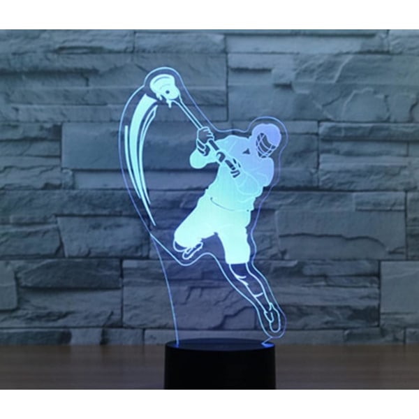 WJ 3D Golf led Nattljus Lampa Illusion Nattljus 16 färger Bytebord Skrivbordsdekoration Present Akryl Platt ABS Base USB kabelleksak