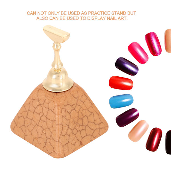 Magnetisk negletip øve stativ base legering holder neglekunst display manicure værktøjssæt brun
