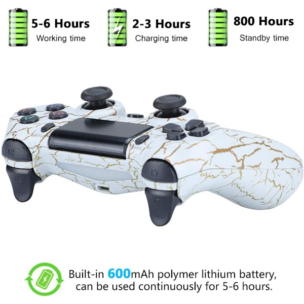 Dotpet PS4 Controller, Trådløs Controller Kompatibel med PS4/PS4 Pro/PS4 Slim/PC med Touch Panel/Audio Funktion/6-Axies Sensor/