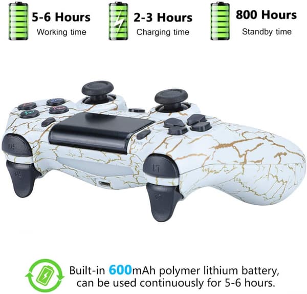 Dotpet PS4-kontroller, Trådløs kontroller kompatibel med PS4/PS4 Pro/PS4 Slim/PC med berøringspanel/lydfunksjon/6-akset sensor/