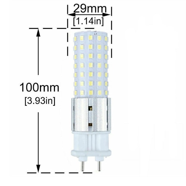 G12 LED-lyspærer 15W LED 96LEDs pære G12 glødelampe erstatningslys LED maislyspære for gate lager（kald hvit）