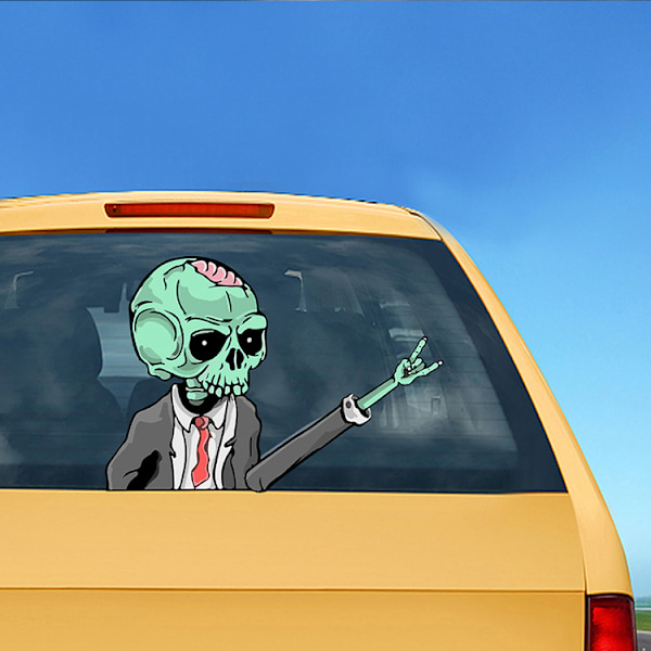 (2 kpl) Halloween-kauhu-pyyhkijän tarra Auton tarra Takalasin pyyhkijän tarra Kurpitsan pyyhkijän tarra (zombi-luuranko)
