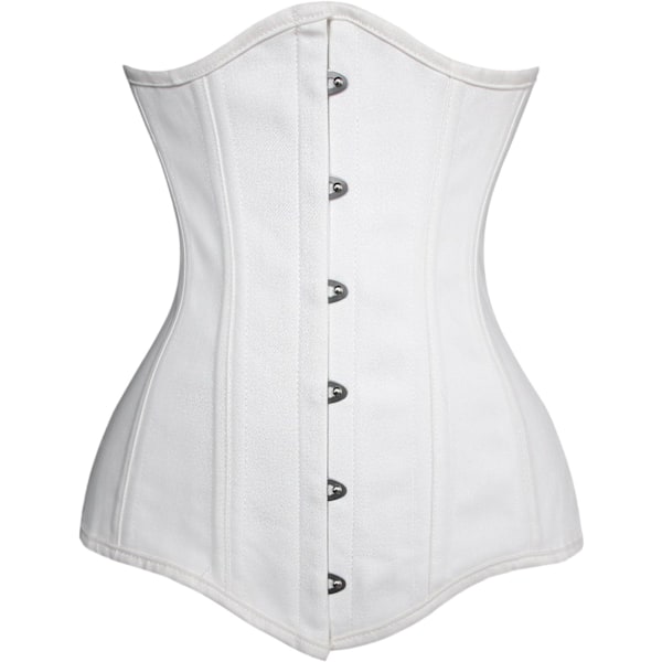 Kvinde 26 Stålbenet Bomuld Lang Overkrop Timeglas Body Shaper Korset M white