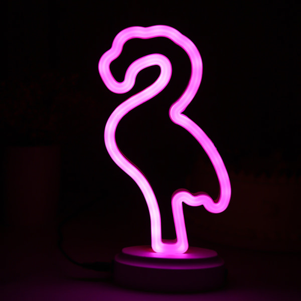 Flamingos LED Neon Nattljus Neonljusskylt Bordsdekoration Batteri&USB-driven Kreativa Belysningslampor Hem Bröllopsfest