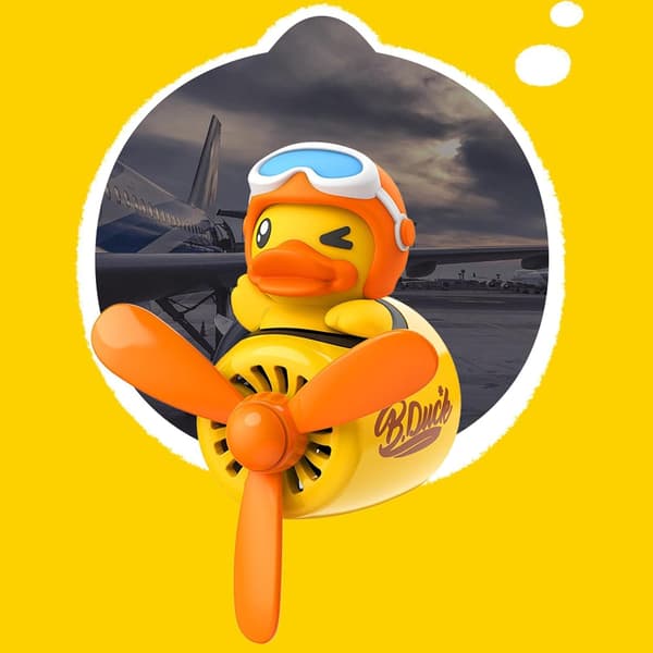 Bil Lufterfrisker, Pilot Bear Bil Diffuser med Roterende Propell Lufterfrisker Aromaterapi Ornamenter Bil Tilbehør (Gul Stil) YellowStyle