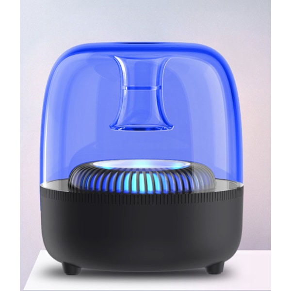 F7 bluetooth-højttaler transparent farverigt lys  Blå