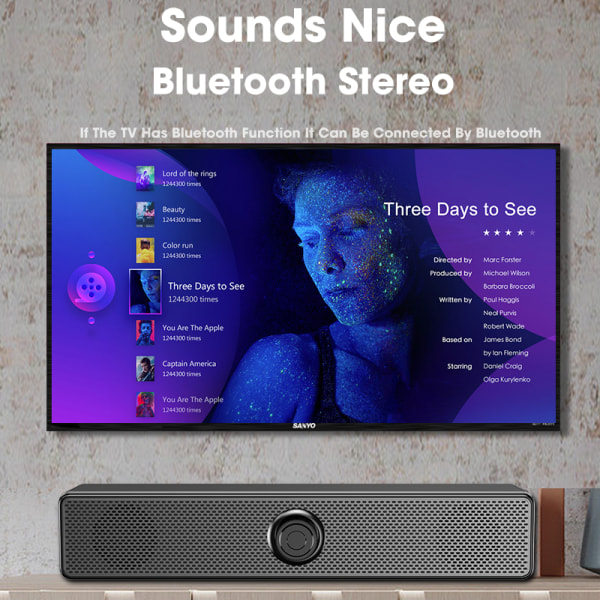 4D Surround Sound Bar Datorhögtalare Trådbunden Stereo Subwoofer Sound Bar för Laptop Hemmabio TV Extra högtalare