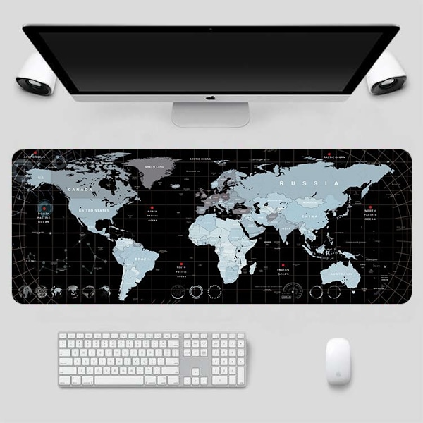Oyun Mouse Pad'i, 80 x 30 cm, Dünya Haritası Kaymaz Taban Doğal Kauçuk, Her Fare, Klavye ve Dizüstü Bilgisayar için Sağlam ve Pürüzsüz