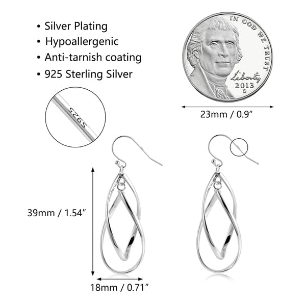 Dangle øreringe til kvinder - Hypoallergene dobbelttråds slanke dråbevedhængsøreringe, stilfulde og unikke modesmykker til daglig brug Silver