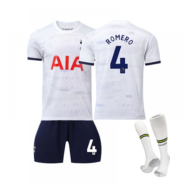 23/24 Tottenham Stadium Hemma Barn Fotbollströja Set med Strumpor 4 ROMERO children' sizes18