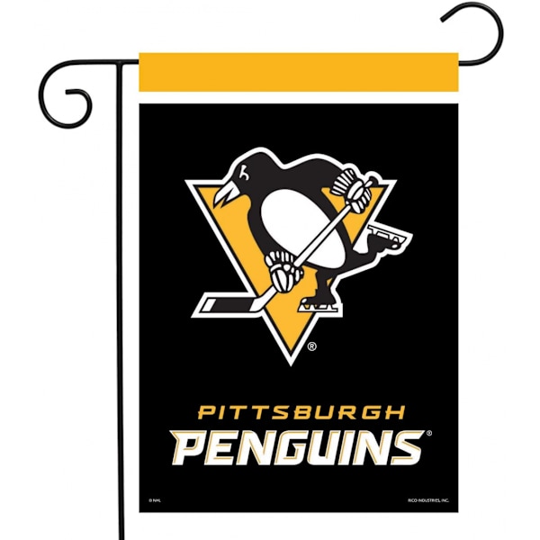 SAYTAY Sparo Pittsburgh Penguins Puutarhalippu, Jääkiekko, Lisensoitu, 12,5\" x 18\"