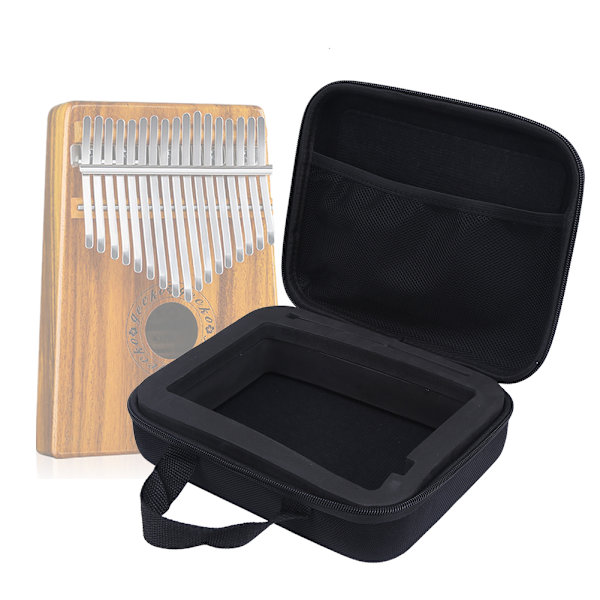 Kalimba-fodral 10 tangenter 17 tangenter tummepiano väska vattenavvisande fingerborg torkduk (svart)