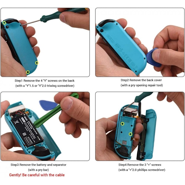 Joycon-ohjaimen joystick-korvaussetti (2 kpl), korvaava joystick-analogi-peukalosauva Switch Joy-Con -ohjaimelle ja Switch Litelle, vasen/oikea