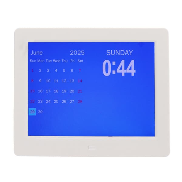 Digital klokkekalender 8 tommer elektronisk WIFI med dato dag påminnelse værmelding for eldre hvit 100‑240V EU-plugg