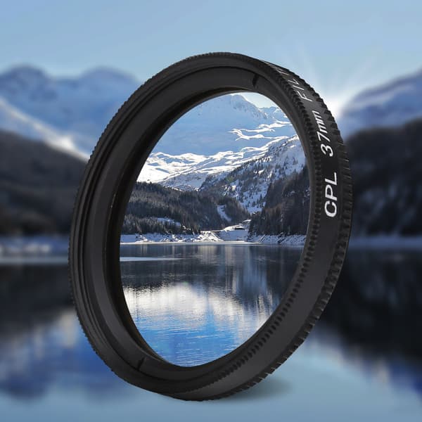 37mm Cirkulært Polarisationslinsefilter med Adapterring Beskyttelseshætte til Xiaomi Yi 4k/4k+/Lite