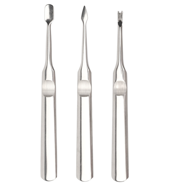 3-pack Nagelkutikula Trimmer i Rostfritt Stål Professionell Nagelkutikula Avlägsnare Pusher för Manikyr