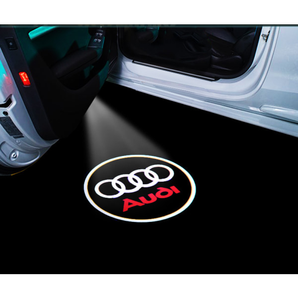 Lämplig för Audi Aodi välkomstljus A4LA5A6L atmosfärsljus A7A8LQ3Q5Q7 dörrlaserprojektionsljus (2-pack)