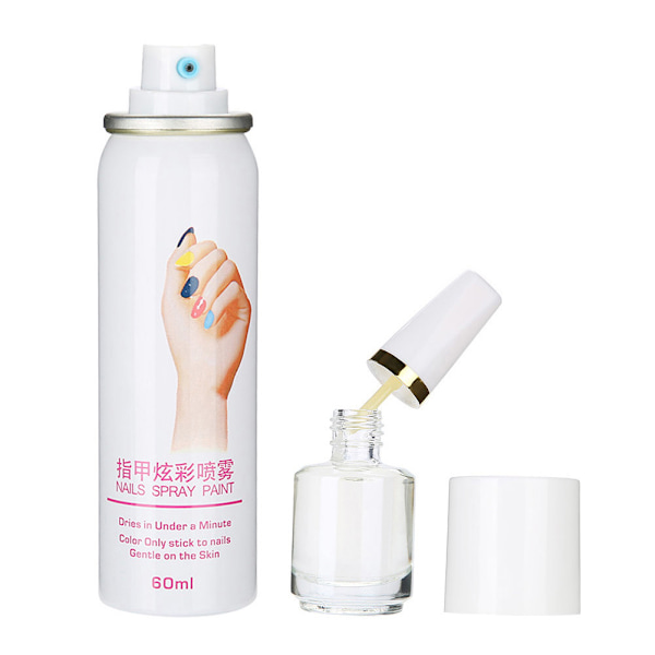 6 färger Manikyr Nagellack Spray Baslack Snabbtorkande Sprayning Lätt Tvätt Nagelspray 04