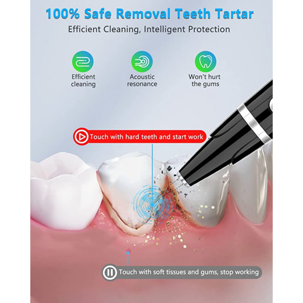 5 lägen elektrisk tandrengöringskit, plackborttagare för tänder för tandsten/plack, professionell tandstensborttagare för tänder