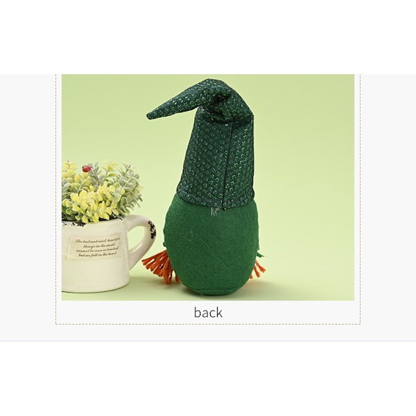 Dekoration av St. Patrick's Day Gnome - Grön bladfestival Långbent rutig tygdocka Irländsk festivalskog Äldre Muppet Dekorationsartiklar C