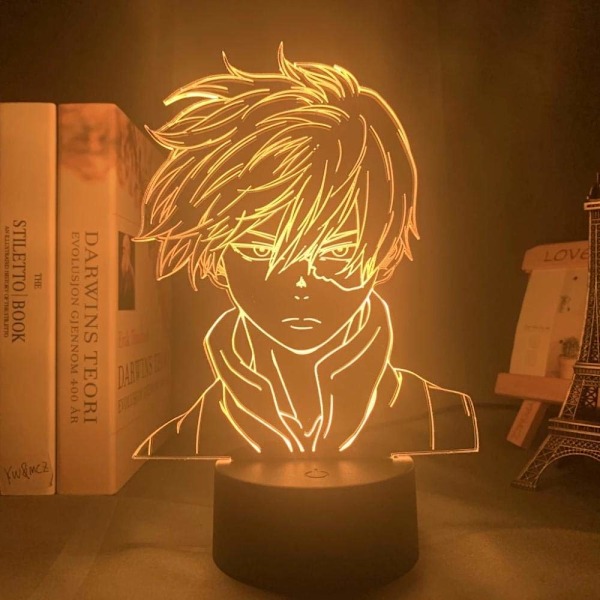 Anime My Hero Academia Shoto Todoroki -kasvokuvioinen yövalo lapsille, poikien makuuhuoneen sisustukseen, akryyli pöytälamppu lahjaksi, 16 väriä