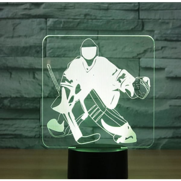 WJ 3D Hockey Målvakt Fjärrkontroll 16 Färg Nattljus Illusion Akryl LED  Bordslampa Barn Sovrum Skrivbord Inredning Födelsedagspresenter Leksak ed2b  | Fyndiq