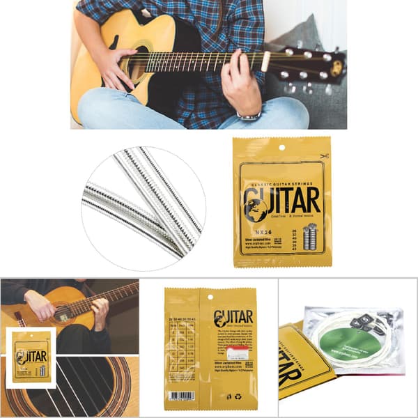 6 st/set Nylon Hållbara Klassiska Elektriska Gitarrsträngar NX-serien (NX36)