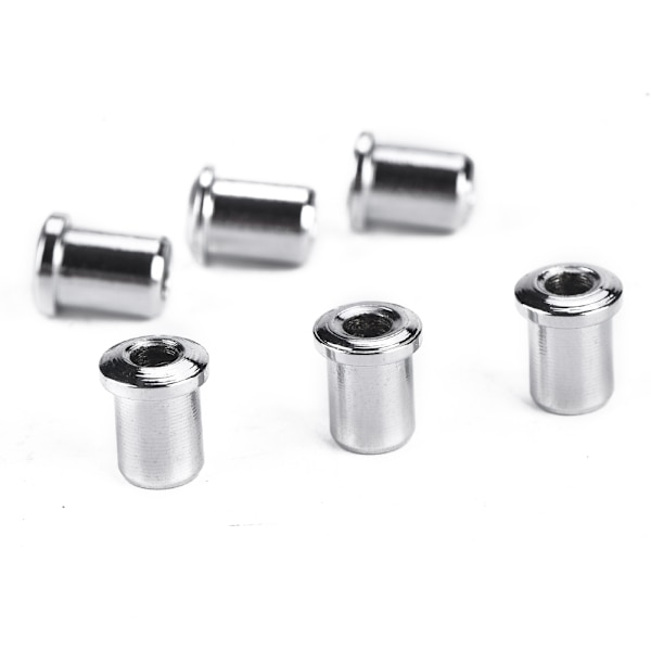 6 stk. Through Body String Mounting Ferrules Erstatning Til Elektrisk Guitar Bas (Sølv)
