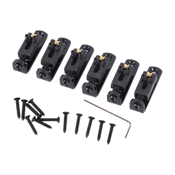 Elektrisk guitar split bridge sadel rulle kugle streng plade metal tailpiece tilbehør sort