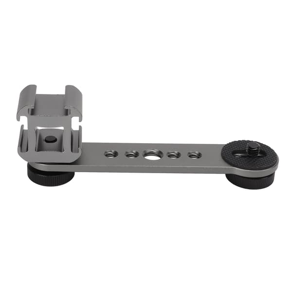 Triple Cold Shoe Extension Bracket Aluminiumlegering Mikrofonstativ Monteringsadapter til Stativ Monopod Stabilisator Mørkegrå