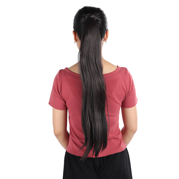 Rett Wrap Around Hårforlengelse Hestehale Parykk Klips i Hestehale Falsk Hårstykke Styling 01#