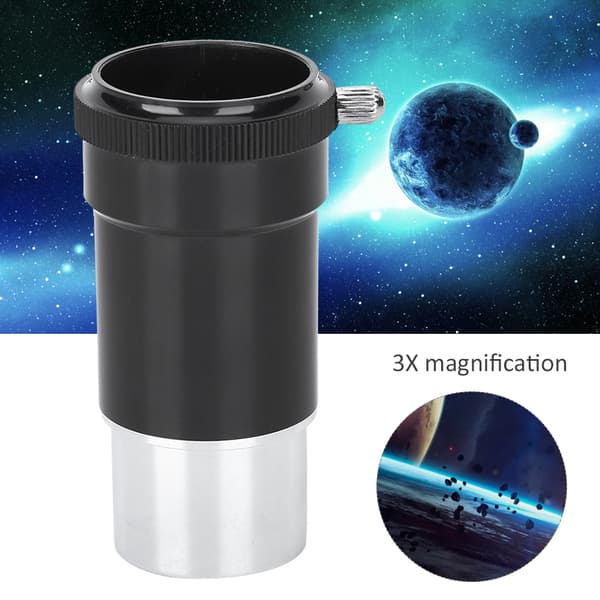 5P9943B Plast Sort 1,25 Tommer 3X Forstørrelseslinse Astronomisk Teleskop Okular