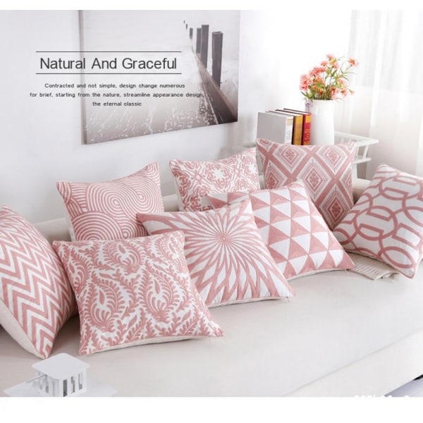 Bedding Cotton Blend Putetrekk 2 Pakke Bomull Putetrekk Set- Perfekt for Hjem,  Hotel Putetrekk 18X 18inch, Rosa---15415
