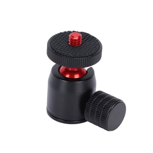 Mini Tripod Kuglehoved med 1/4 Tommer Skrue og Hotskoadapter til DSLR Kamera Ringlys Rød Kugle