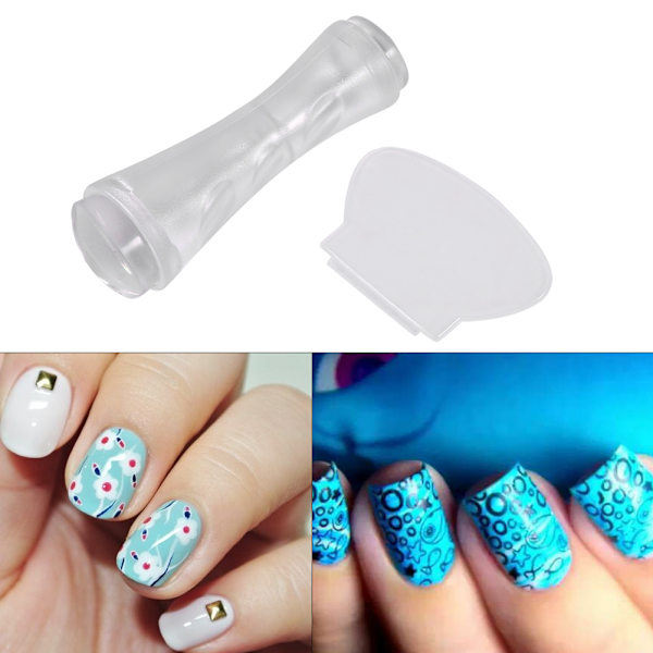 Klar neglekunst stempel skraber polsk print billede plade stempling silikone manicure værktøjssæt