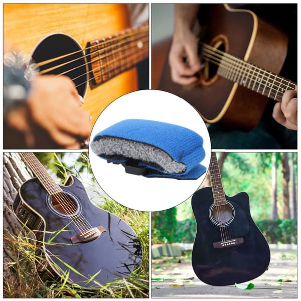 Instrumentsträng Muter Brusreducer Dämpare för 6 Strängar Elektrisk Trä Akustisk Gitarr Bas  (Blå )