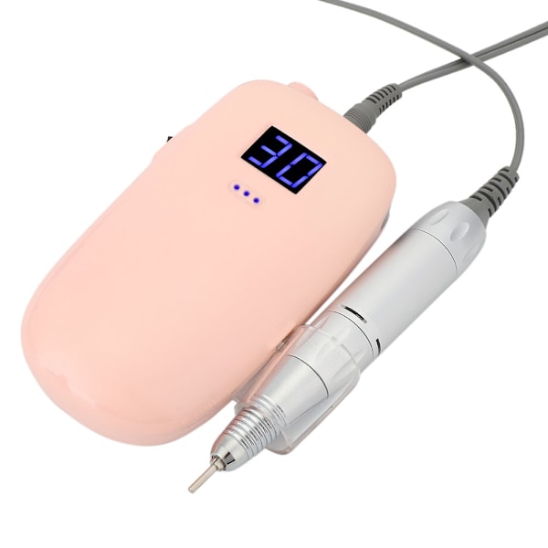 Bärbar trådlös elektrisk nagelslipnings- och poleringsmaskin USB-nagelborrmaskin 35000RPMPink