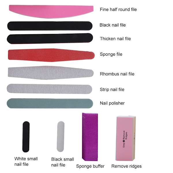 12 st Nail Art Manikyr Pedikyr Verktyg Set Nagel Slipning Svamp Filer Buffer Polish