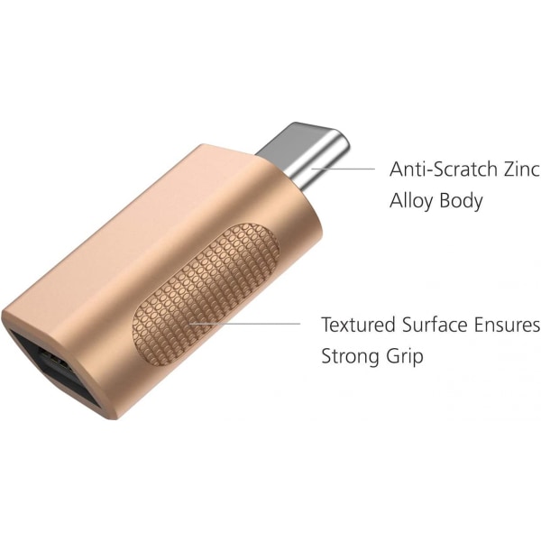USB C til USB-adapter, USB-C til USB 3.0-adapter, USB Type-C til USB, til USB-hunn-adapter (gull)