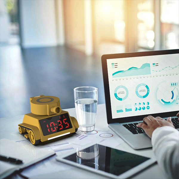 Smart multifunksjonsvekkerklokke LED-skjerm Tank Barnas vekkerklokke USB-lading