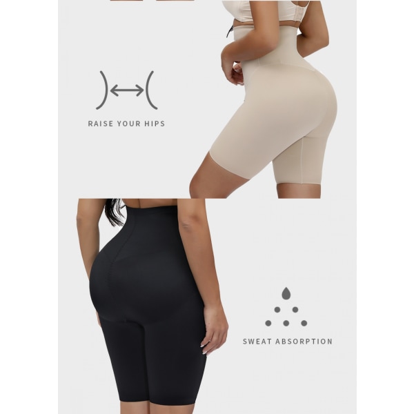 Dames Højtaljede Lår Slim Fit Mave Bukser Tynd Hofte Løft Body Shapewear --- Teint（Størrelse S）