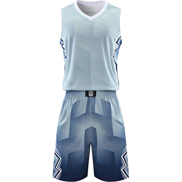 Basketbolltröjor och shorts för män, lagtröjor med fickor, träningsdräkter, grå — S
