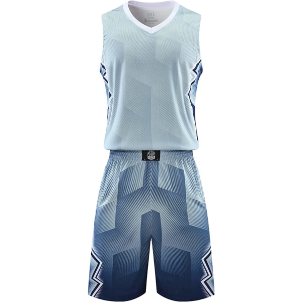 Herre Basketballdrakter og Shorts Laguniformer med Lommer Treningsdress Uniformer  grå—4XS