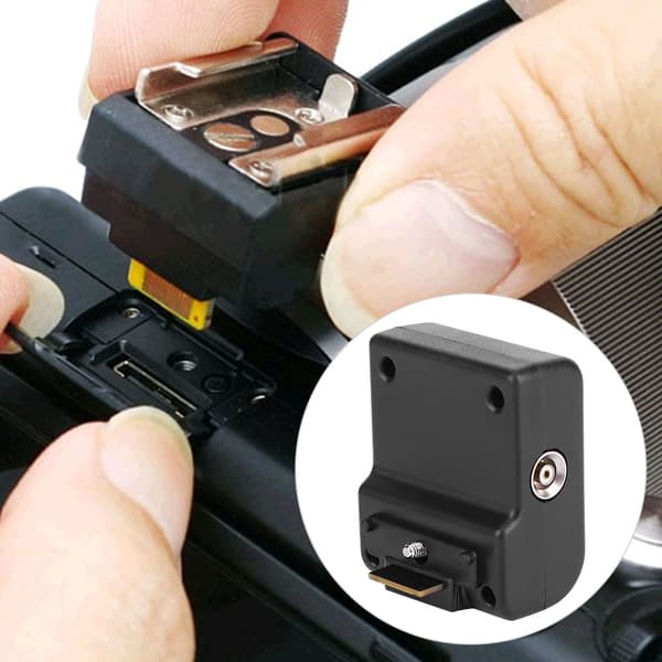 Hot Shoe Adapter Konverter Kamera Trådløs Speedlite Flash Trigger Sort