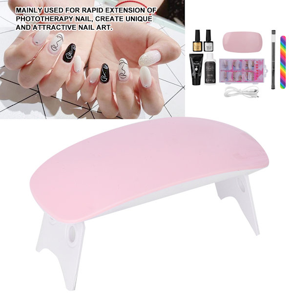 Nagelkonstverktyg Set Nagel torklampa Förlängningslim Byggare Manikyr Förlängning Transparent