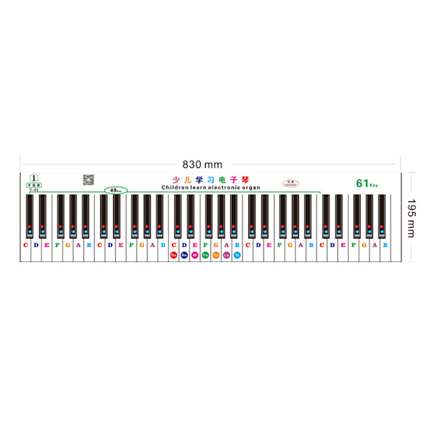 88-näppäiminen Simuloitu Paperinen Elektroninen Keyboard-Tarra Lapsille Pianon Harjoitteluun (T-2)