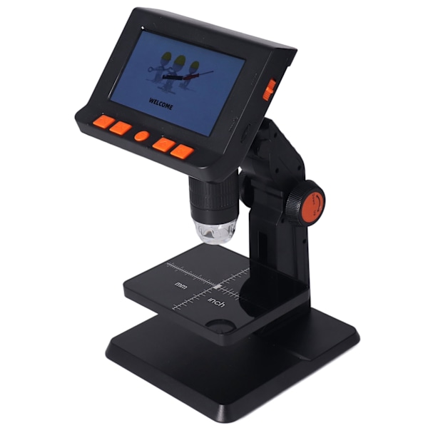 Bärbar HD-skrivbords elektronisk digitalt mikroskop 1000x 4,3 tum LCD digitalt mikroskop med 8 hög ljusstyrka LED-lampor