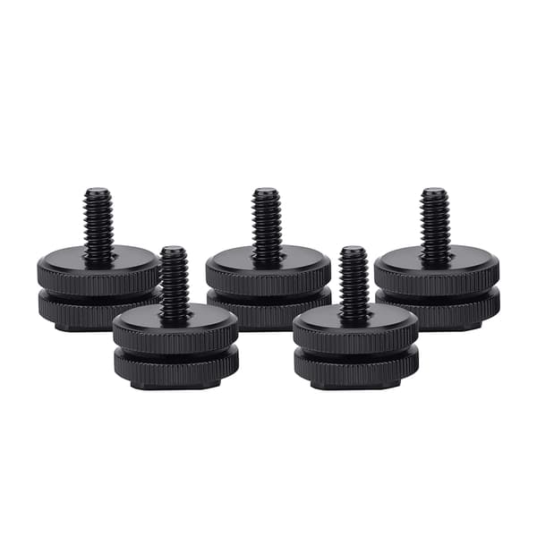 Slitesterk metall 1/4 tomme doble muttere stativmonteringsskrue blitskamera blitsskoadapter