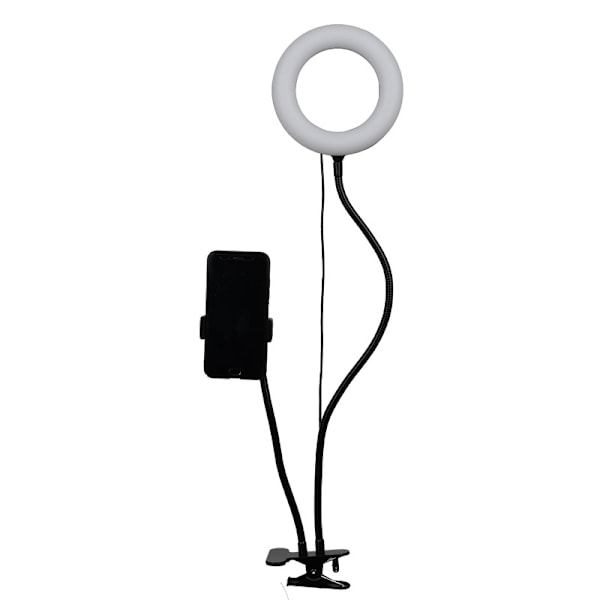 Urban Lifestyle LED Ring Light Kit med 3 Dæmpbare Hvide Lysindstillinger og Clip-on, USB-ledning og Batteridrevet, Bærbar til Video C